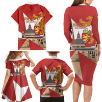 Valletta Malta Family Matching Long Sleeve Bodycon Dress and Hawaiian Shirt Maltese Cross Citta Umilissima - Wonder Print Shop
