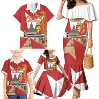Valletta Malta Family Matching Mermaid Dress and Hawaiian Shirt Maltese Cross Citta Umilissima - Wonder Print Shop