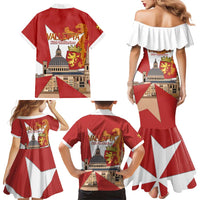 Valletta Malta Family Matching Mermaid Dress and Hawaiian Shirt Maltese Cross Citta Umilissima - Wonder Print Shop