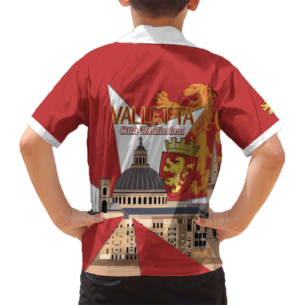 Valletta Malta Family Matching Off Shoulder Maxi Dress and Hawaiian Shirt Maltese Cross Citta Umilissima - Wonder Print Shop