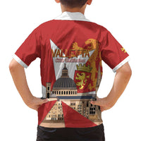 Valletta Malta Family Matching Off Shoulder Maxi Dress and Hawaiian Shirt Maltese Cross Citta Umilissima - Wonder Print Shop