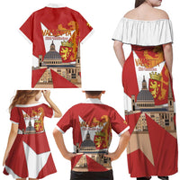 Valletta Malta Family Matching Off Shoulder Maxi Dress and Hawaiian Shirt Maltese Cross Citta Umilissima - Wonder Print Shop