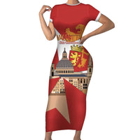 Valletta Malta Family Matching Short Sleeve Bodycon Dress and Hawaiian Shirt Maltese Cross Citta Umilissima - Wonder Print Shop