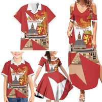 Valletta Malta Family Matching Summer Maxi Dress and Hawaiian Shirt Maltese Cross Citta Umilissima - Wonder Print Shop
