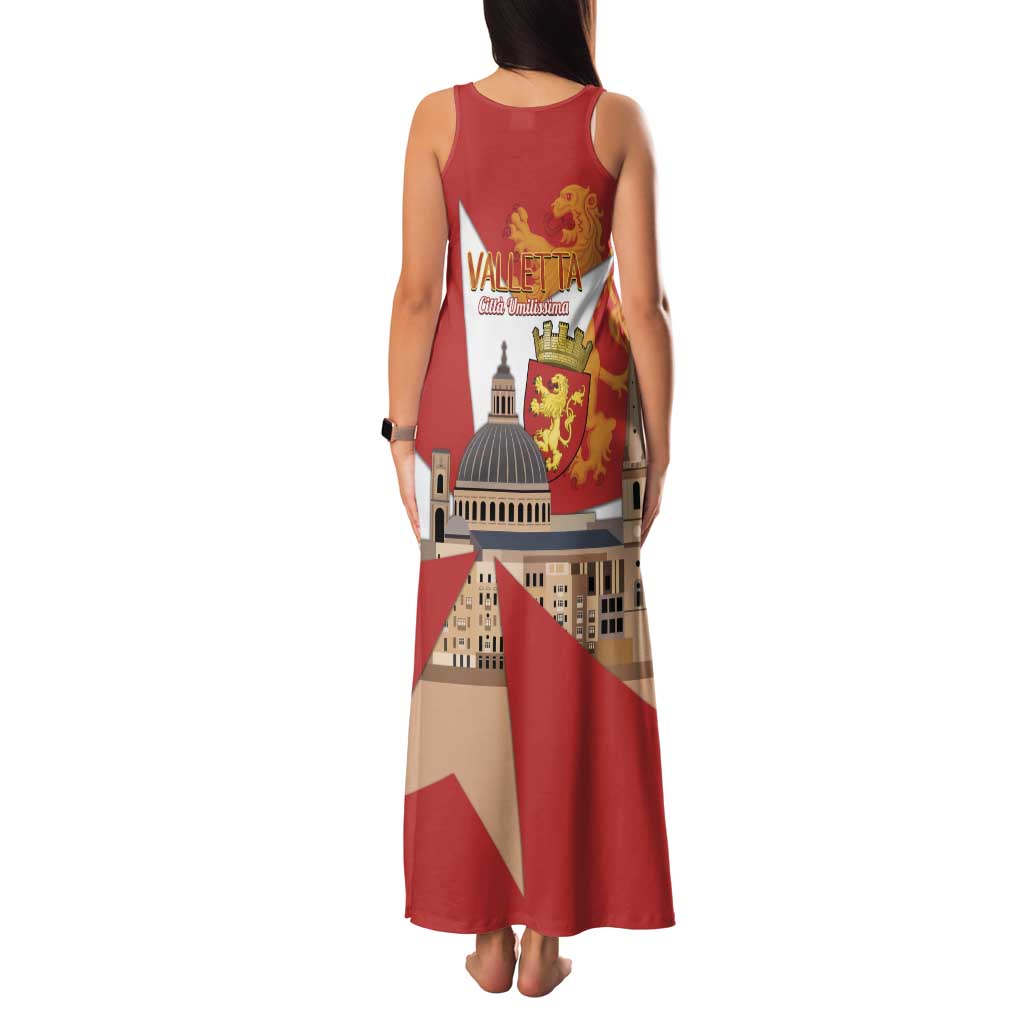 Valletta Malta Family Matching Tank Maxi Dress and Hawaiian Shirt Maltese Cross Citta Umilissima - Wonder Print Shop
