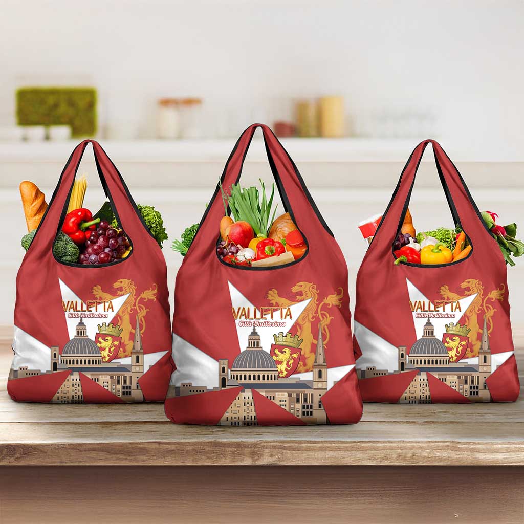 Valletta Malta Grocery Bag Maltese Cross Citta Umilissima - Wonder Print Shop