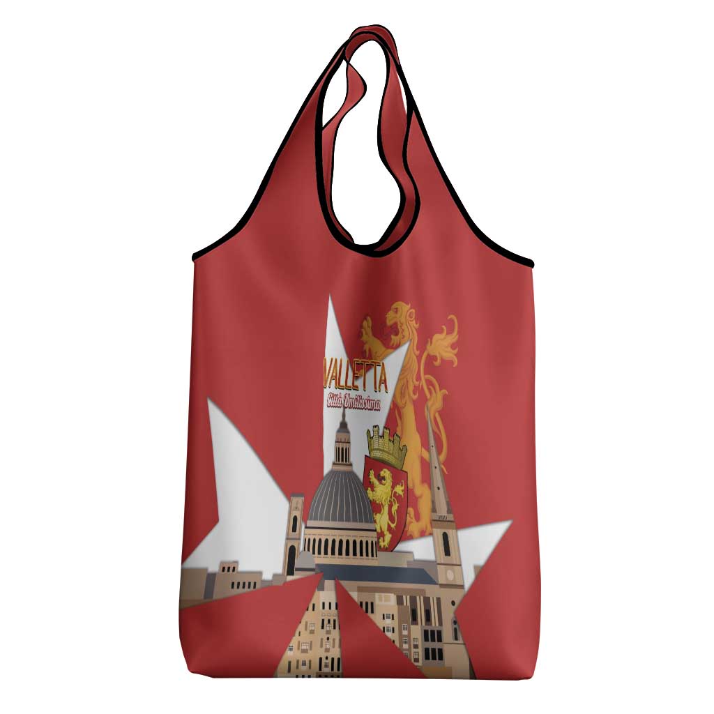 Valletta Malta Grocery Bag Maltese Cross Citta Umilissima - Wonder Print Shop