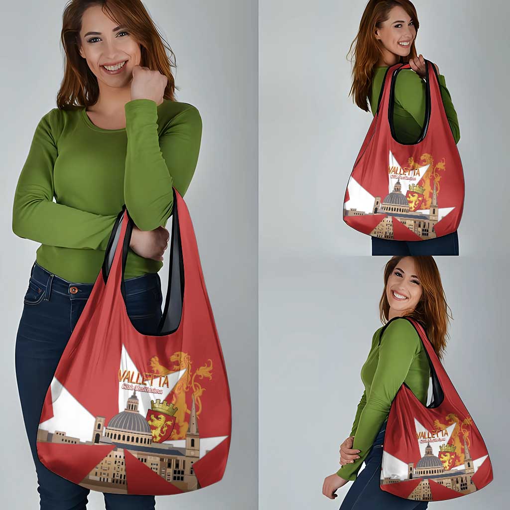 Valletta Malta Grocery Bag Maltese Cross Citta Umilissima - Wonder Print Shop