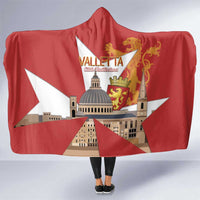 Valletta Malta Hooded Blanket Maltese Cross Citta Umilissima - Wonder Print Shop
