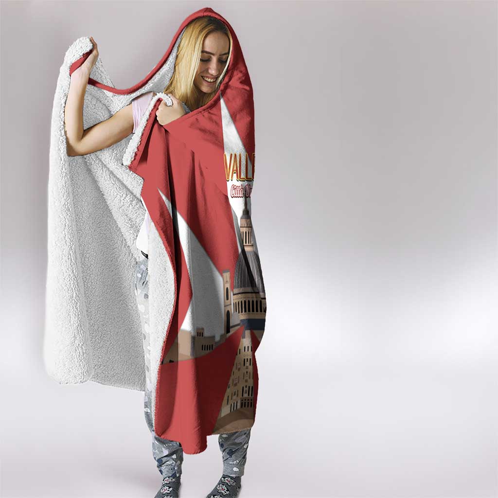 Valletta Malta Hooded Blanket Maltese Cross Citta Umilissima - Wonder Print Shop
