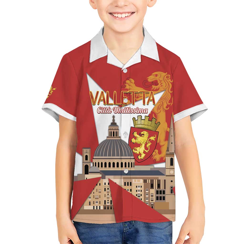Valletta Malta Kid Hawaiian Shirt Maltese Cross Citta Umilissima - Wonder Print Shop