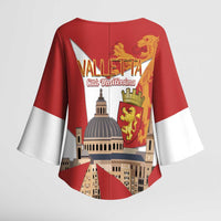 Valletta Malta Kimono Sleeve Blouse Maltese Cross Citta Umilissima - Wonder Print Shop