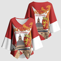 Valletta Malta Kimono Sleeve Blouse Maltese Cross Citta Umilissima - Wonder Print Shop