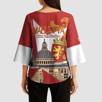 Valletta Malta Kimono Sleeve Blouse Maltese Cross Citta Umilissima - Wonder Print Shop