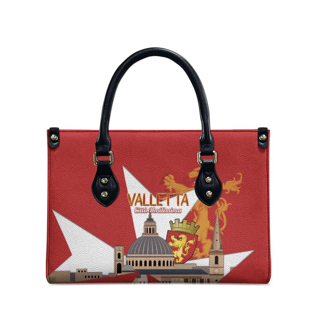 Valletta Malta Leather Bag Maltese Cross Citta Umilissima - Wonder Print Shop
