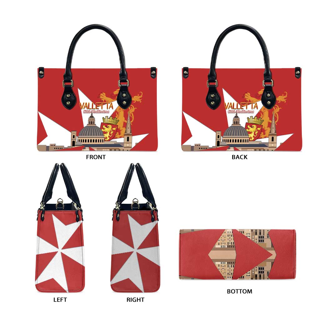 Valletta Malta Leather Bag Maltese Cross Citta Umilissima - Wonder Print Shop