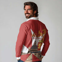 Valletta Malta Long Sleeve Polo Shirt Maltese Cross Citta Umilissima - Wonder Print Shop