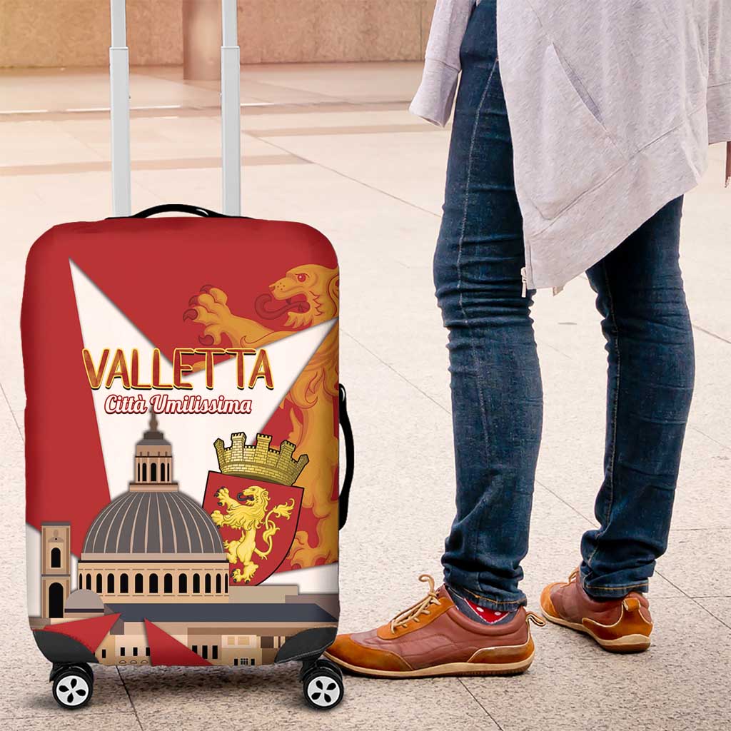 Valletta Malta Luggage Cover Maltese Cross Citta Umilissima - Wonder Print Shop