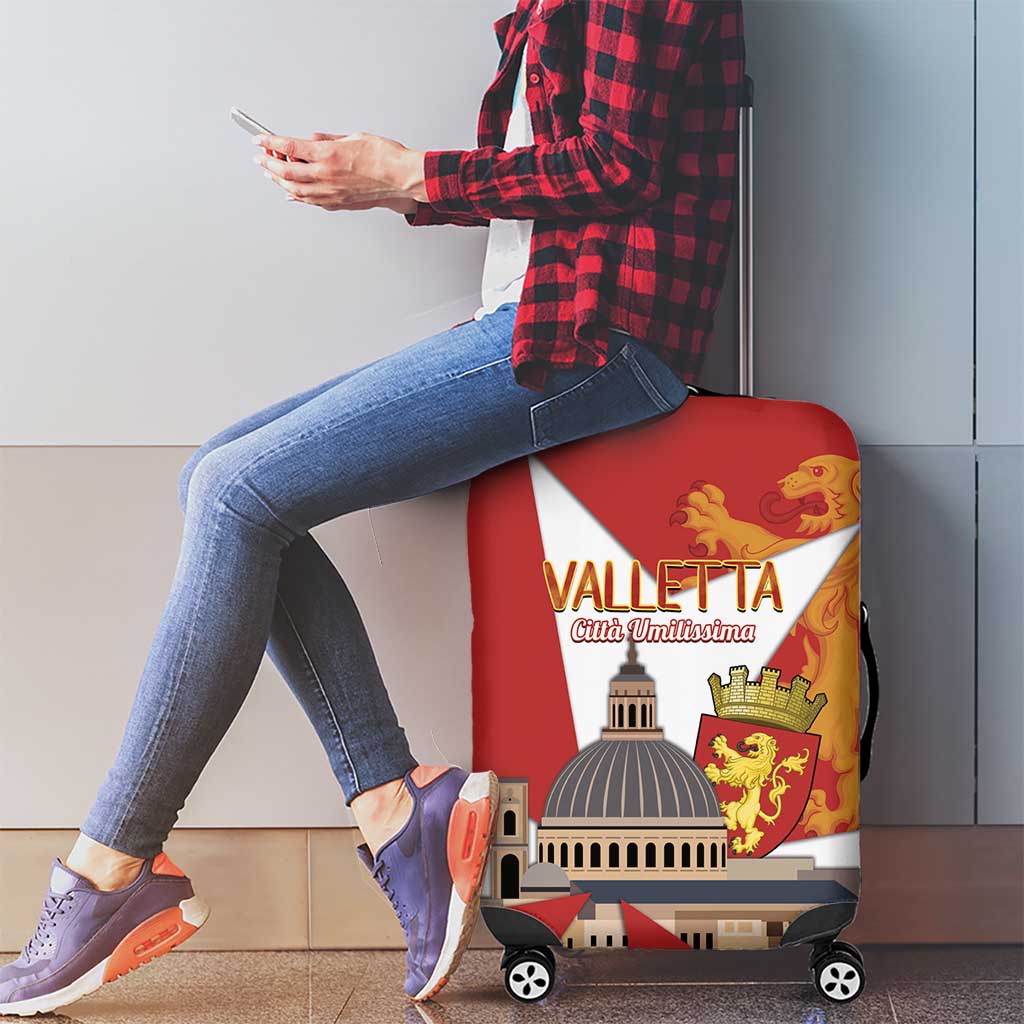 Valletta Malta Luggage Cover Maltese Cross Citta Umilissima - Wonder Print Shop