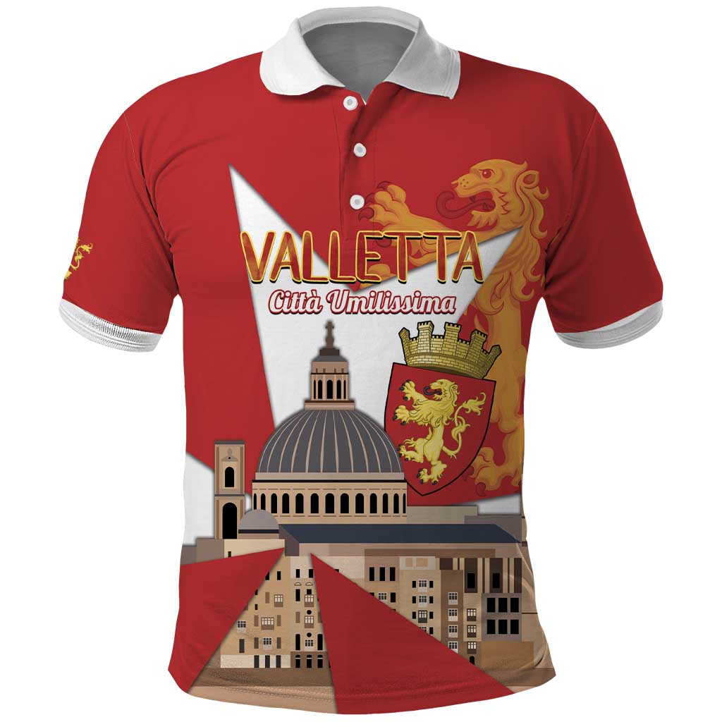 Valletta Malta Polo Shirt Maltese Cross Citta Umilissima - Wonder Print Shop
