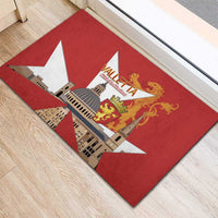 Valletta Malta Rubber Doormat Maltese Cross Citta Umilissima - Wonder Print Shop