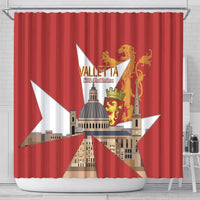 Valletta Malta Shower Curtain Maltese Cross Citta Umilissima - Wonder Print Shop
