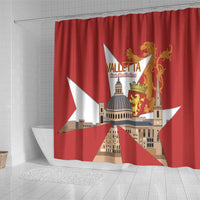 Valletta Malta Shower Curtain Maltese Cross Citta Umilissima - Wonder Print Shop