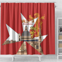 Valletta Malta Shower Curtain Maltese Cross Citta Umilissima - Wonder Print Shop