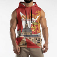 Valletta Malta Sleeveless Hoodie Maltese Cross Citta Umilissima - Wonder Print Shop