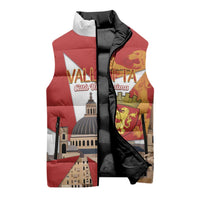 Valletta Malta Sleeveless Puffer Jacket Maltese Cross Citta Umilissima - Wonder Print Shop