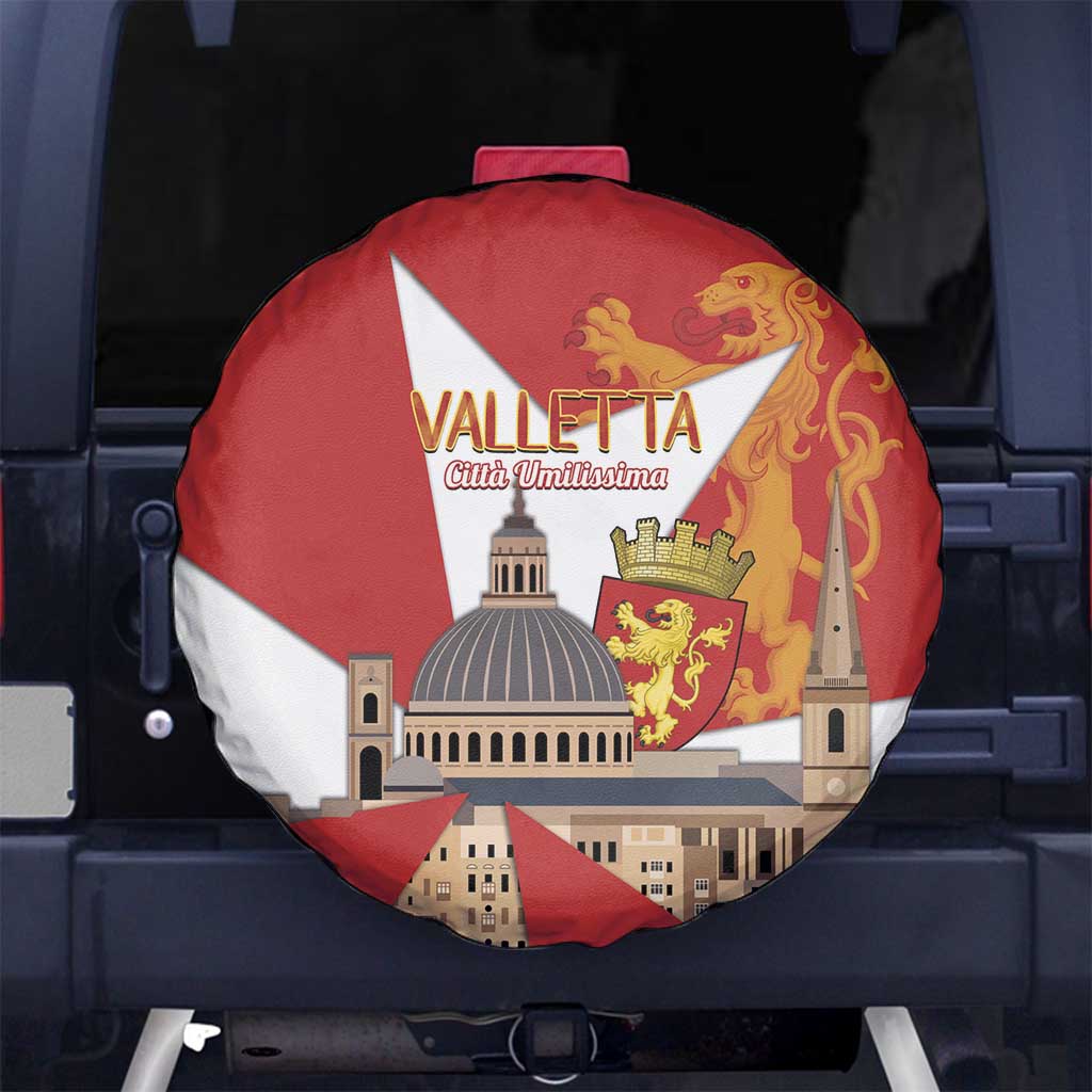 Valletta Malta Spare Tire Cover Maltese Cross Citta Umilissima - Wonder Print Shop