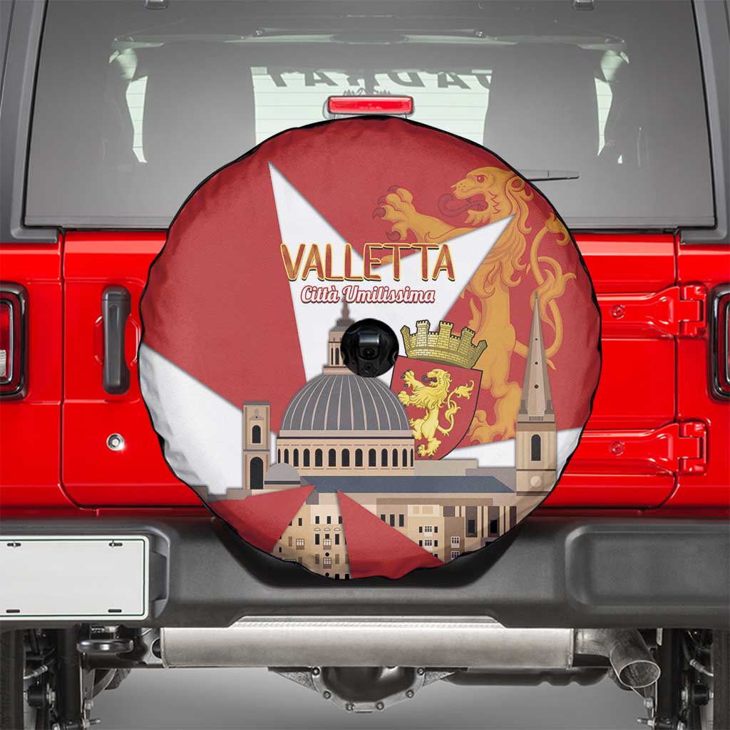Valletta Malta Spare Tire Cover Maltese Cross Citta Umilissima - Wonder Print Shop