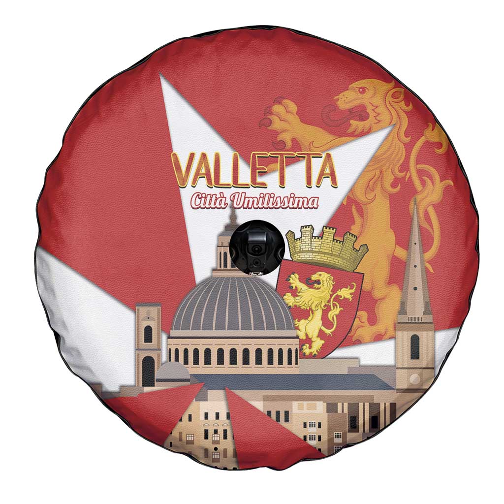Valletta Malta Spare Tire Cover Maltese Cross Citta Umilissima - Wonder Print Shop