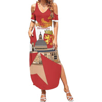 Valletta Malta Summer Maxi Dress Maltese Cross Citta Umilissima - Wonder Print Shop