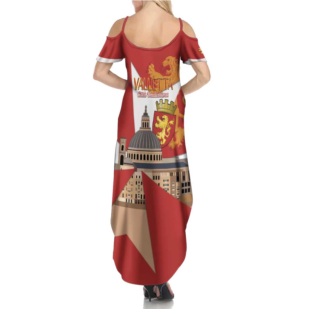 Valletta Malta Summer Maxi Dress Maltese Cross Citta Umilissima - Wonder Print Shop