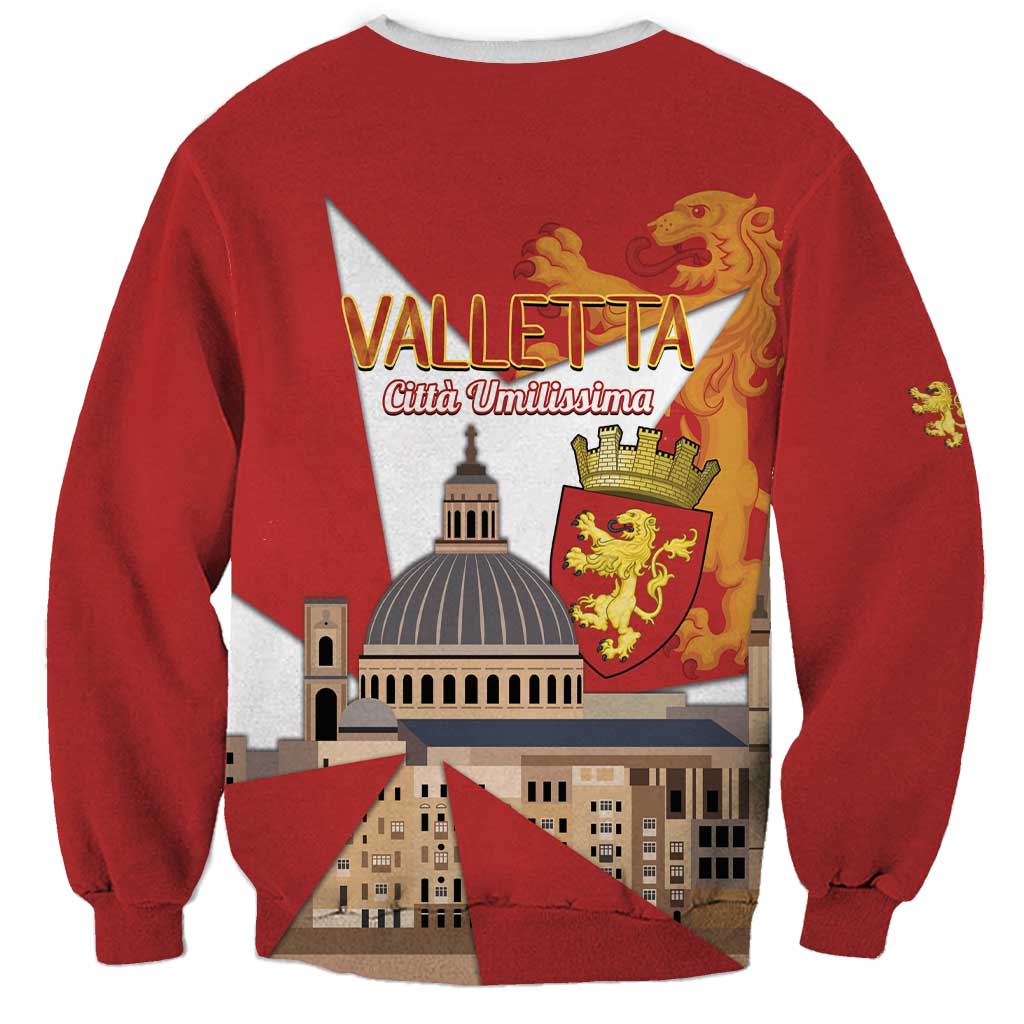 Valletta Malta Sweatshirt Maltese Cross Citta Umilissima - Wonder Print Shop