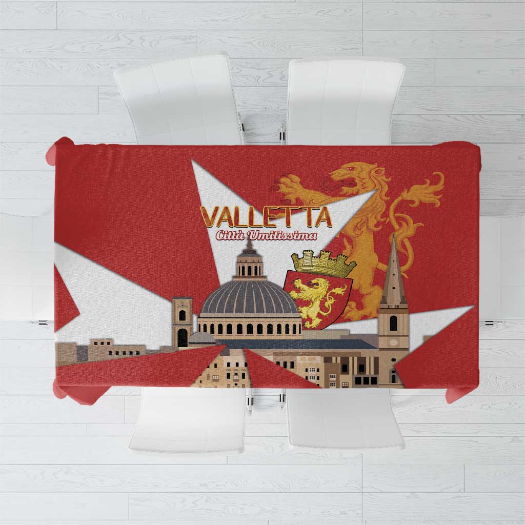 Valletta Malta Tablecloth Maltese Cross Citta Umilissima - Wonder Print Shop