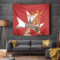 Valletta Malta Tapestry Maltese Cross Citta Umilissima - Wonder Print Shop
