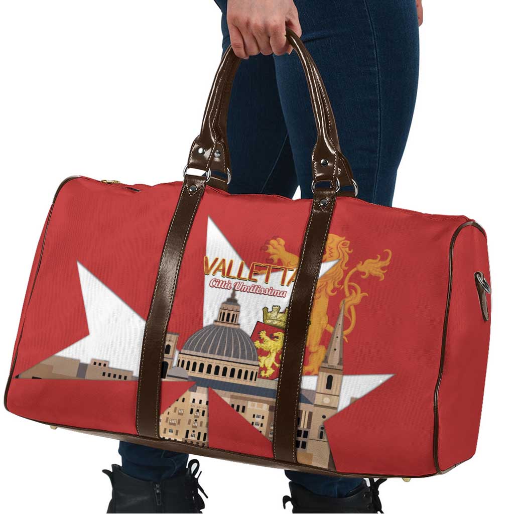 Valletta Malta Travel Bag Maltese Cross Citta Umilissima - Wonder Print Shop