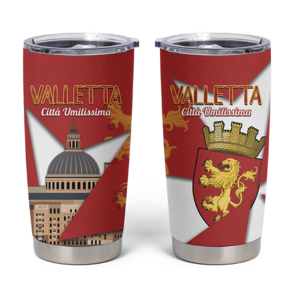 Valletta Malta Tumbler Cup Maltese Cross Citta Umilissima - Wonder Print Shop