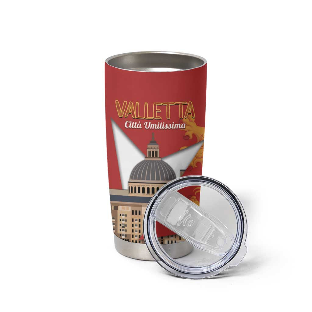 Valletta Malta Tumbler Cup Maltese Cross Citta Umilissima - Wonder Print Shop