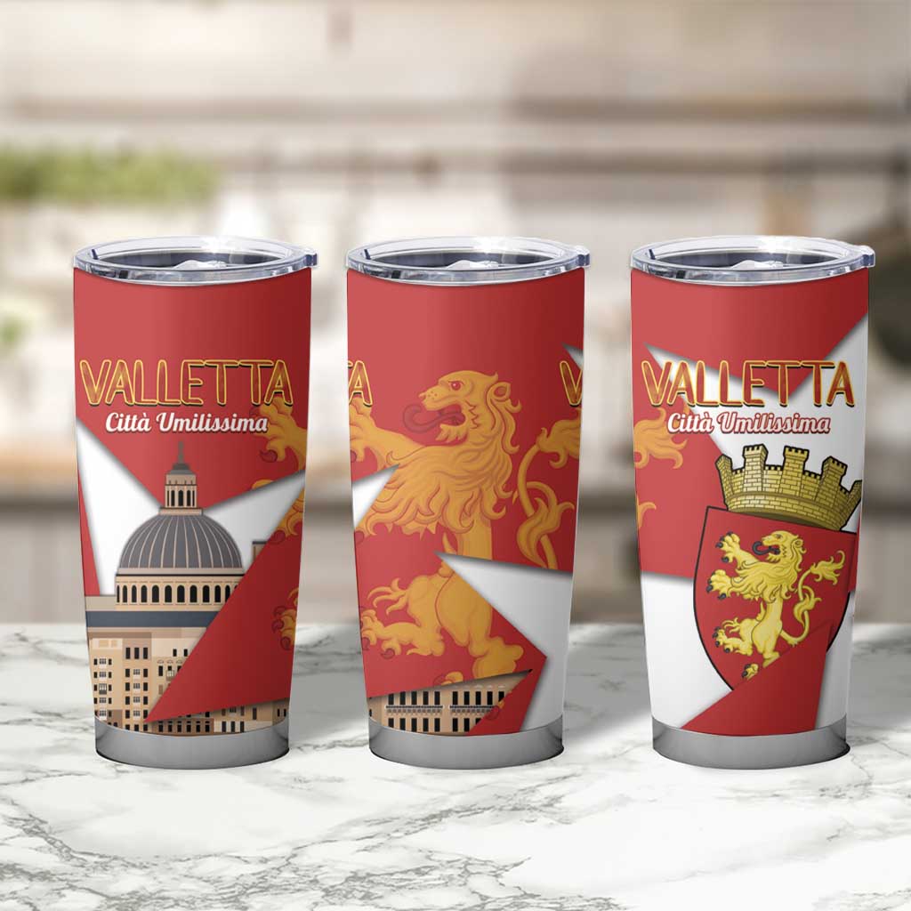 Valletta Malta Tumbler Cup Maltese Cross Citta Umilissima - Wonder Print Shop