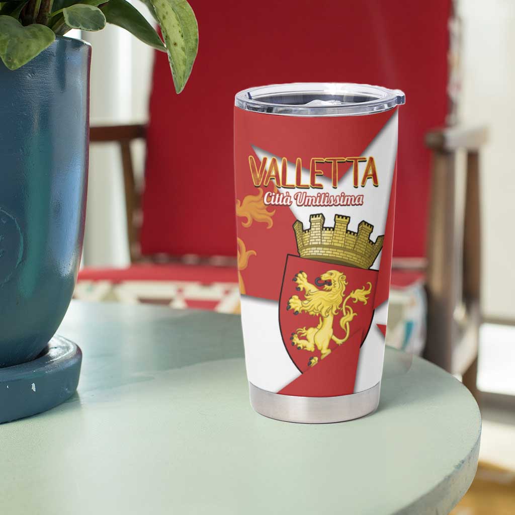 Valletta Malta Tumbler Cup Maltese Cross Citta Umilissima - Wonder Print Shop