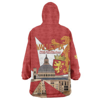 Valletta Malta Wearable Blanket Hoodie Maltese Cross Citta Umilissima - Wonder Print Shop
