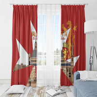 Valletta Malta Window Curtain Maltese Cross Citta Umilissima - Wonder Print Shop