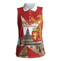 Valletta Malta Women Sleeveless Polo Shirt Maltese Cross Citta Umilissima - Wonder Print Shop