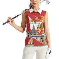 Valletta Malta Women Sleeveless Polo Shirt Maltese Cross Citta Umilissima - Wonder Print Shop