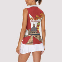 Valletta Malta Women Sleeveless Polo Shirt Maltese Cross Citta Umilissima - Wonder Print Shop