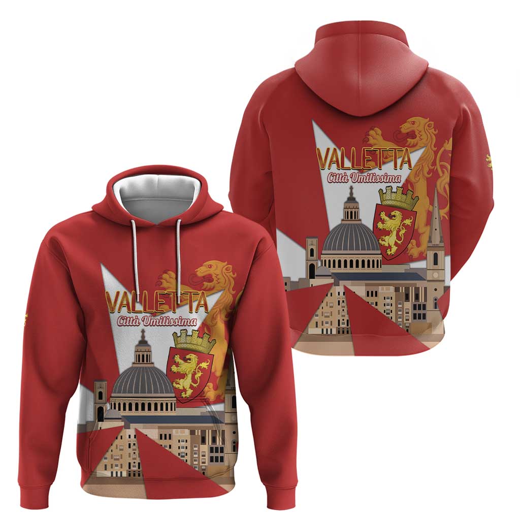 Valletta Malta Zip Hoodie Maltese Cross Citta Umilissima - Wonder Print Shop