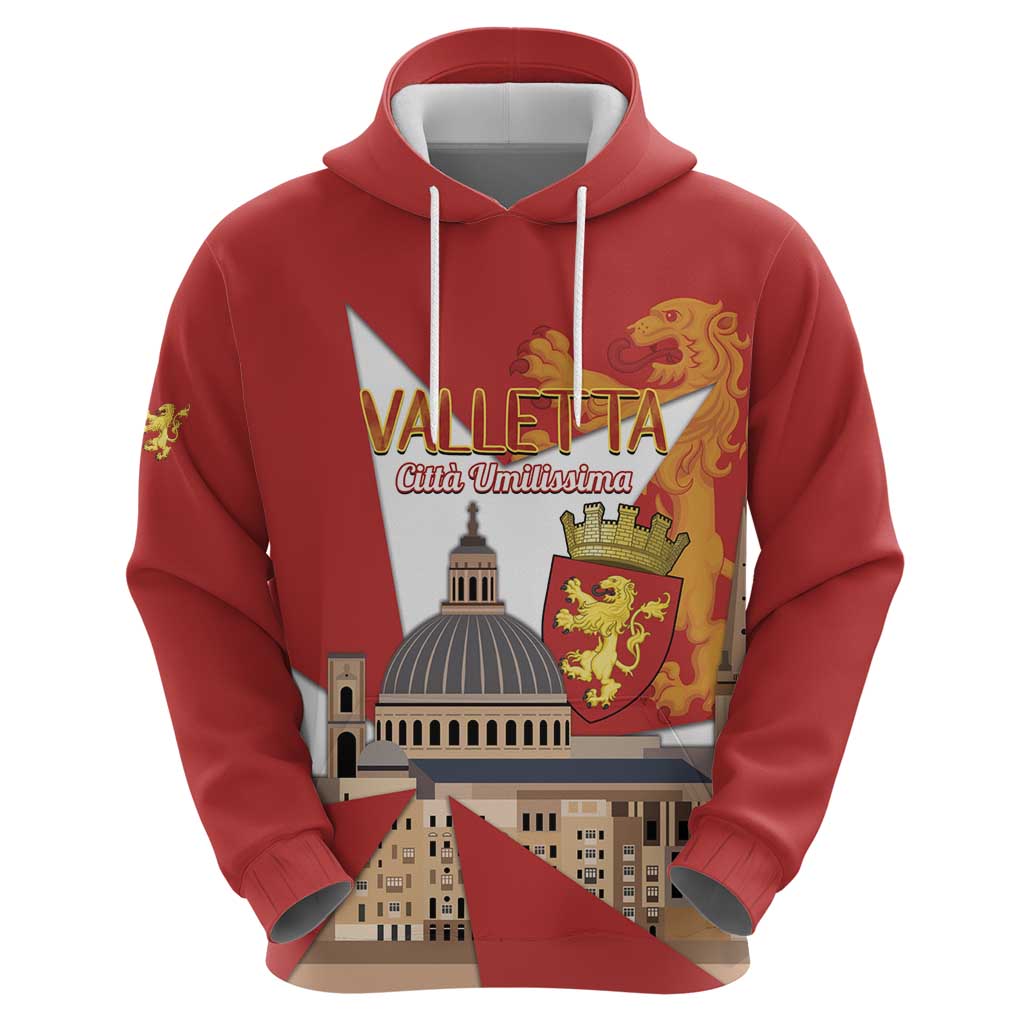 Valletta Malta Zip Hoodie Maltese Cross Citta Umilissima - Wonder Print Shop